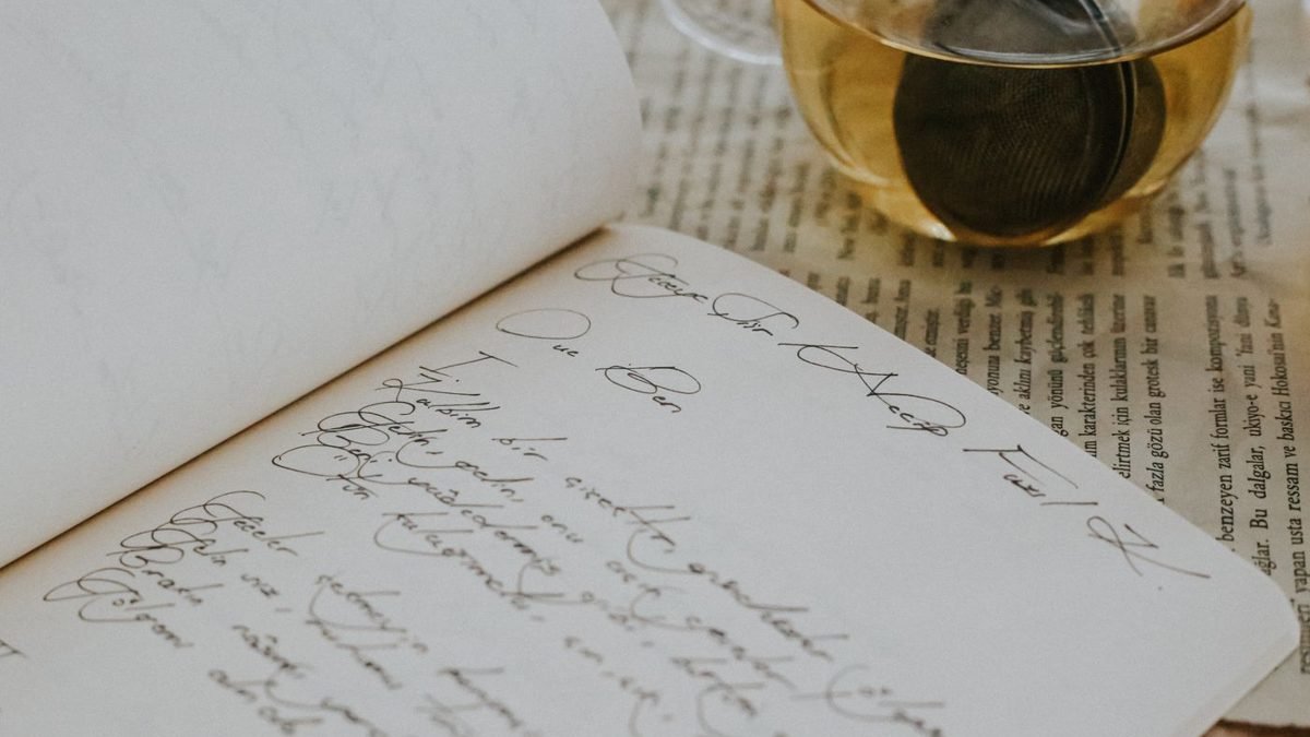 Herbal tea and a journal